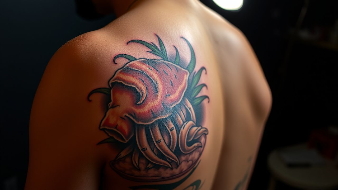 Vietnamese braised pork and rice tattoo by Nikko at Saigon Ink, Vietnam